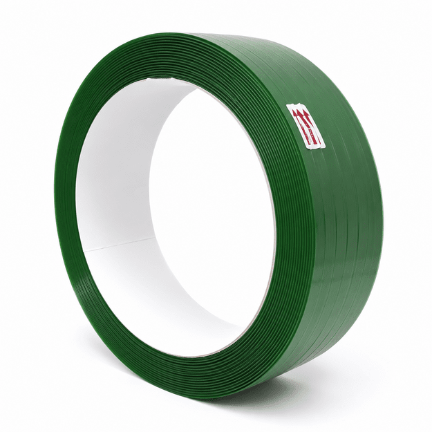 PET pakavimo juosta 15.5 × 0.7 mm × 1800 m | Žalia