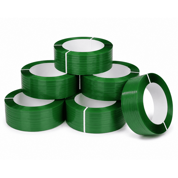 6 Vnt. PET pakavimo juostos 15.5 × 0.7 mm × 1800 m | Žalia